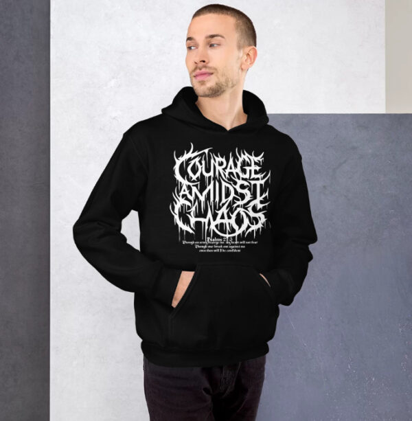 Courage Amidst Chaos Hoodie - Psalm 27:3 Inspired - Image 2