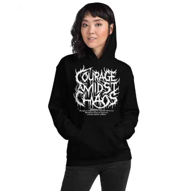 Courage Amidst Chaos Hoodie - Psalm 27:3 Inspired - Image 3