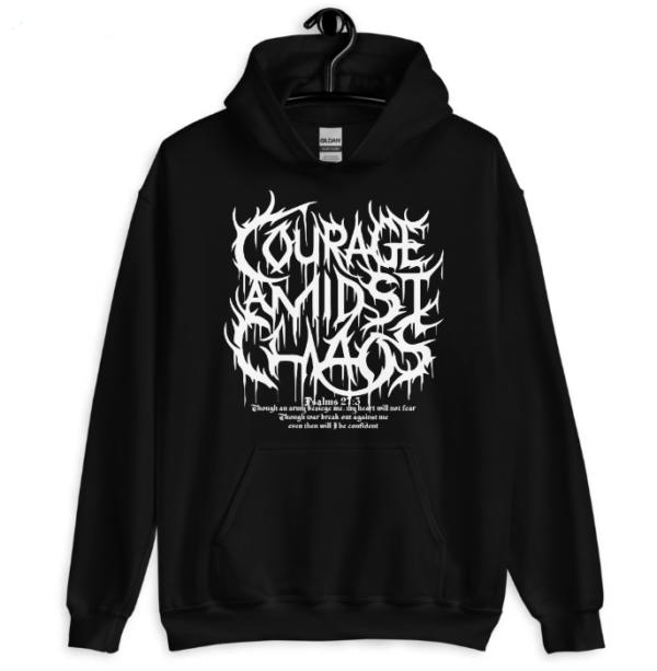 Courage Amidst Chaos Hoodie - Psalm 27:3 Inspired - Image 4