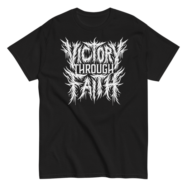 Victory Through Faith Grindcore Logo Tee - Image 2