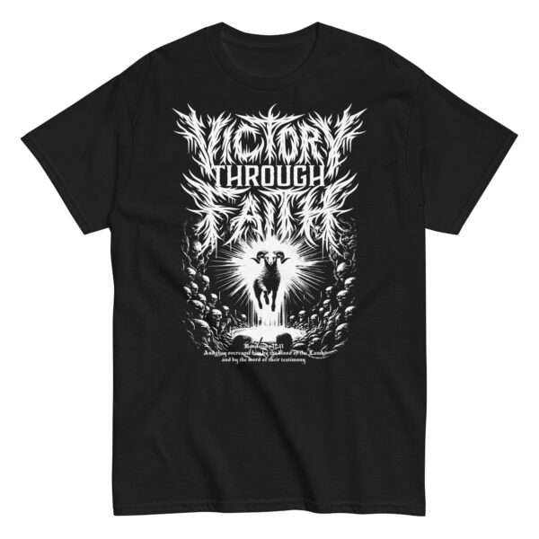 Victory Through Faith Tee - Revelation 12:11 Inspired