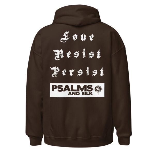 Love. Resist. Persist. Inspirational Unisex Hoodie - Image 5