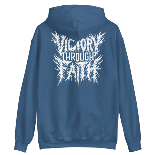 Victory Through Faith Grindcore Hoodie – Revelation 12:11 Edition - Image 2