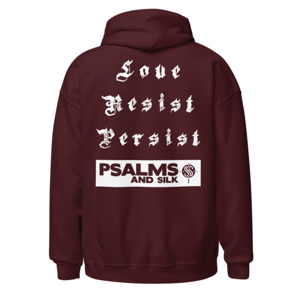 Love. Resist. Persist. Inspirational Unisex Hoodie - Image 4