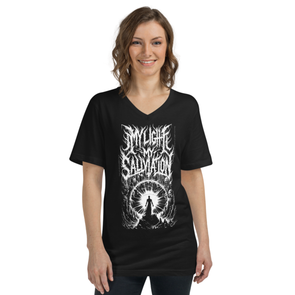 Divine Light Warrior V-Neck Tee - Women's Psalm 27:1 Inspired - Image 4