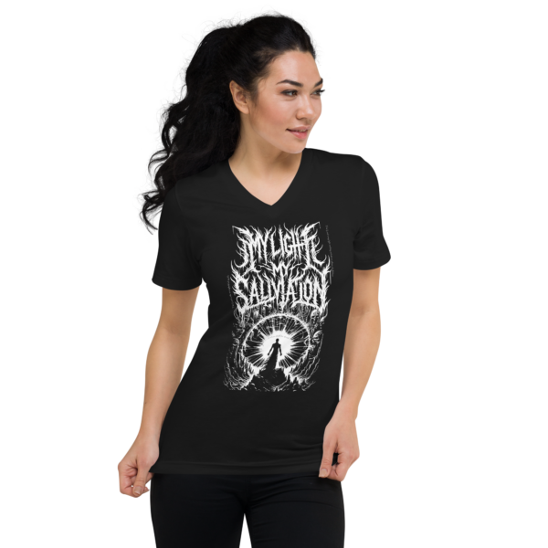 Divine Light Warrior V-Neck Tee - Women's Psalm 27:1 Inspired - Image 7