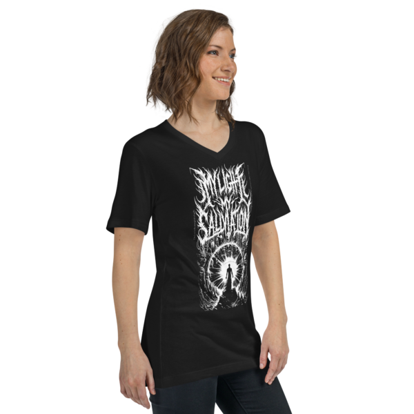 Divine Light Warrior V-Neck Tee - Women's Psalm 27:1 Inspired - Image 3