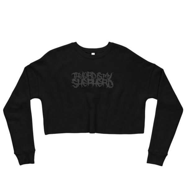 The Lord is my Shepherd Crop Sweatshirt - Women's Death Metal Design - Image 2