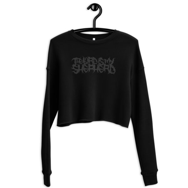 The Lord is my Shepherd Crop Sweatshirt - Women's Death Metal Design - Image 3