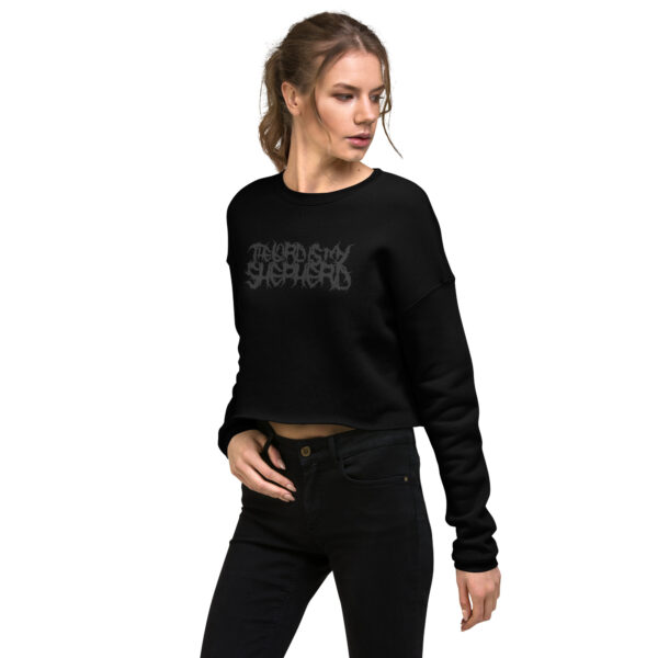 The Lord is my Shepherd Crop Sweatshirt - Women's Death Metal Design - Image 5