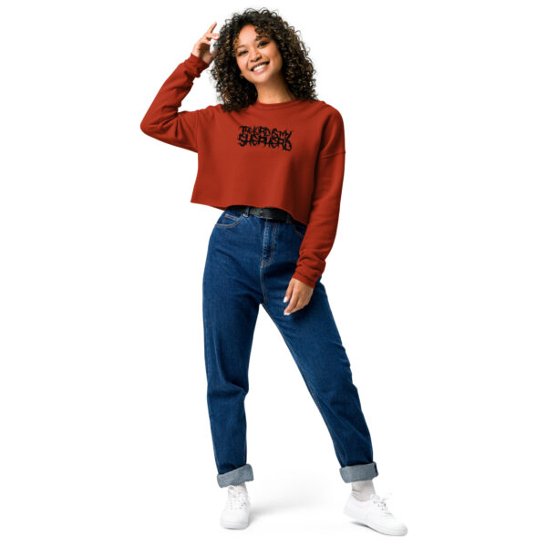 The Lord is my Shepherd Crop Sweatshirt - Women's Death Metal Design - Image 4