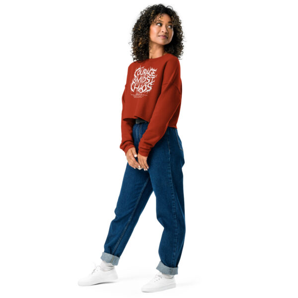 Courage Amidst Chaos Crop Sweatshirt - Women's Psalm 27:3 Inspired - Image 8
