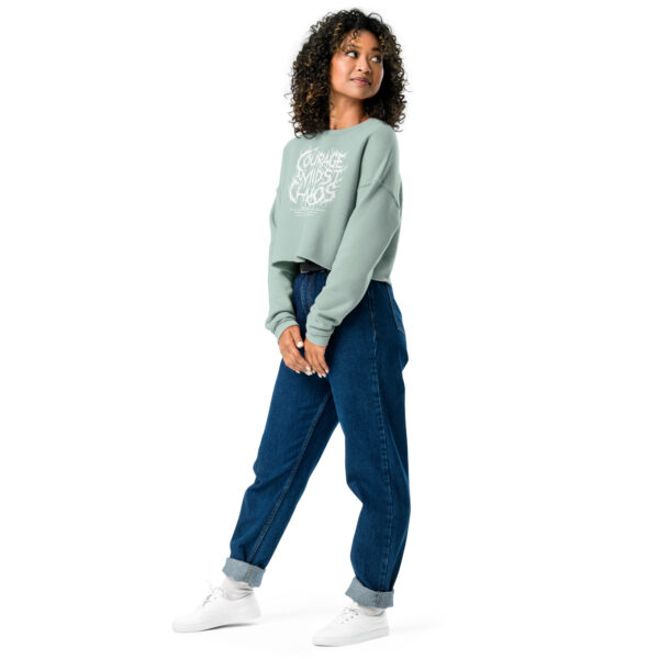Courage Amidst Chaos Crop Sweatshirt - Women's Psalm 27:3 Inspired - Image 12