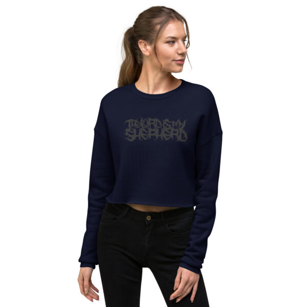 The Lord is my Shepherd Crop Sweatshirt - Women's Death Metal Design - Image 6